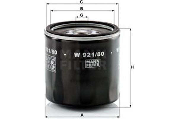 MANN-FILTER Φίλτρο Λαδιού - W 921/80