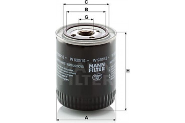 MANN-FILTER Φίλτρο Λαδιού - W 930/15