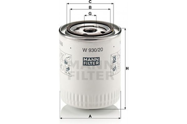 MANN-FILTER Φίλτρο Λαδιού - W 930/20
