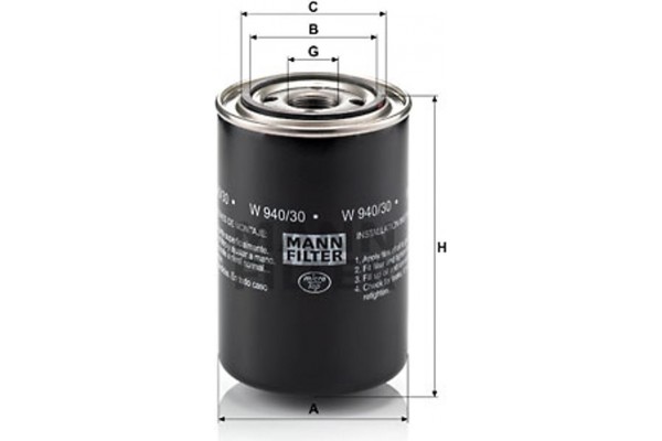 MANN-FILTER Φίλτρο Λαδιού - W 940/30