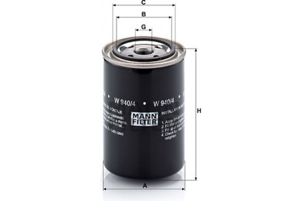 MANN-FILTER Φίλτρο Λαδιού - W 940/4
