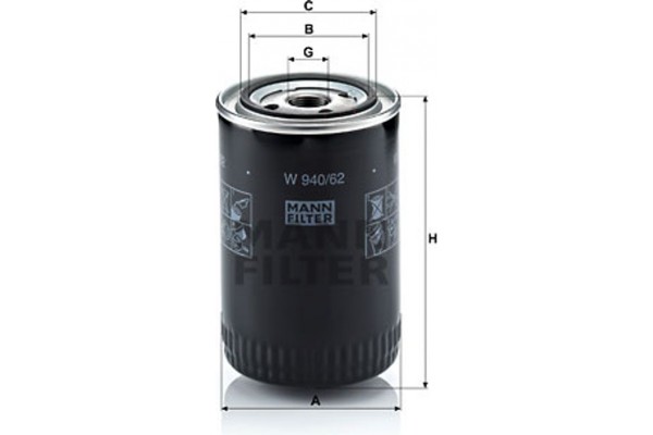 MANN-FILTER Φίλτρο Λαδιού - W 940/62