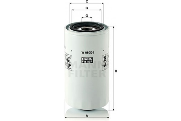 MANN-FILTER Φίλτρο Λαδιού - W 950/36
