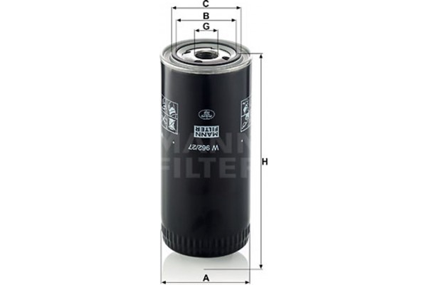 MANN-FILTER Φίλτρο Λαδιού - W 962/27