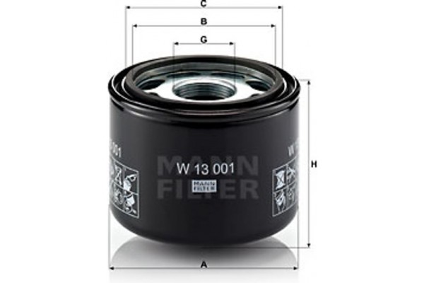 MANN-FILTER Φίλτρο, Υδραυλικό Σύστημα - W 13 001