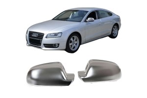 Καπάκια Καθρεφτών Για Audi A3 8P 10-13, A4 B8 11-15, A5 8T 11-15 Καβούκια Χωρίς Lane Assist Brushed Aluminium 2 Τεμάχια