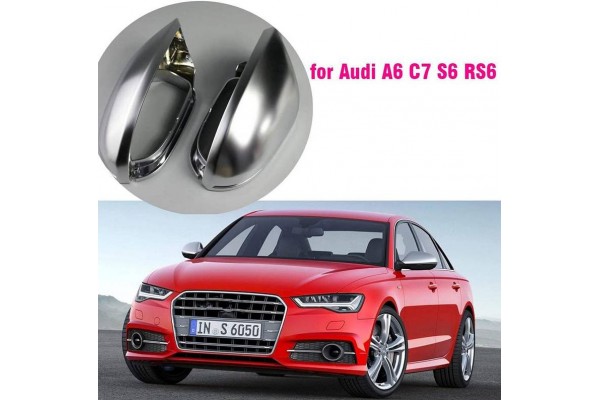 Καπάκια Καθρεφτών Για Audi A6 4G C7 11-18 RS6 Look Καβούκια Aluminium Με Lane Assist 2 Τεμάχια