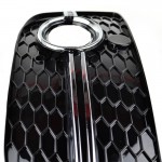 Δίχτυ Προφυλακτήρα Εμπρός Πλαινό Για Για Audi Q3 8U 11-15 RSQ3 Look Γυαλιστερό Μαύρο / Χρώμιο Αριστερό & Δεξί 2 Τεμάχια