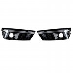 Δίχτυ Προφυλακτήρα Εμπρός Πλαινό Για Audi A4 B9 16-18 RS4 Look Γυαλιστερό Μαύρο / Ασημί Αριστερό & Δεξί 2 Τεμάχια
