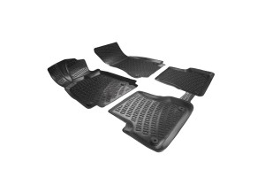 Πατάκια Σκαφάκια 3D Από Λάστιχο Tpe Για Audi A6 C7 2011-2014 Rizline 4 Τεμάχια Μαύρα