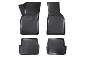 Πατάκια Σκαφάκια 3D Από Λάστιχο Tpe Για Audi A4 B6 2001-2004 / A4 B7 2004-2007 Rizline 4 Τεμάχια Μαύρα