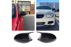 Καπάκια Καθρεφτών Για Bmw 1 E87/E81/E82/E88, 3 E90, E91 05-08 / E92, E93 06-10 M3/M4 Look Μαύρο Γυαλιστερό 2 Τεμάχια