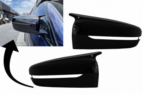Καπάκια Καθρεφτών Για Bmw 3 Series G20 G21 G28 2017+ M4 Look Γυαλιστερό Μαύρο 2 Τεμάχια