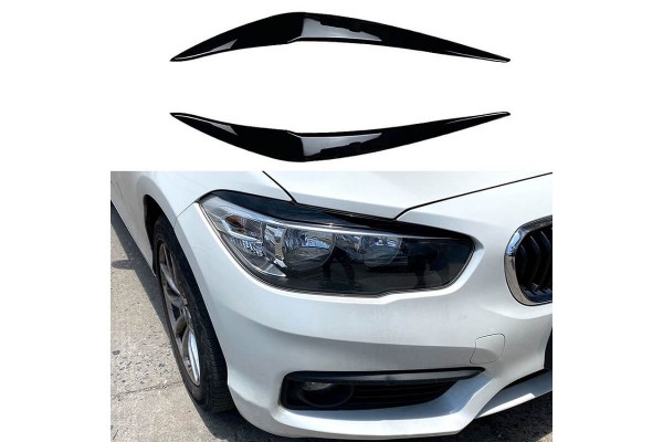Φρυδάκια Μπροστινών Φαναριών Για Bmw 1 F20/F21 Lci 2015-2019 Βαμμένα Μάυρο Γυαλιστερό Χρώμα 2 Τεμάχια