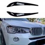 Φρυδάκια Μπροστινών Φαναριών Για Bmw X3 F25 Lci & X4 F26 2014-2017 Βαμμένα Μάυρο Γυαλιστερό Χρώμα 2 Τεμάχια