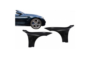Μπροστινά Φτερά Για Bmw Σειρά 4 F32 F33 F36 (2013-02.2017) Coupe Cabrio Gran Coupe M4 Design Με Μαύρους Αεραγωγούς 2 Τεμάχια