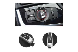 Ανταλλακτικό Κουμπί Διακόπτη Φώτων Για Bmw Σειρά 5 F10 F11 / 6 F06 F12 F13 / 7 F01 F02 / X3 F25 / X4 F26 Μαύρο/Ασημί