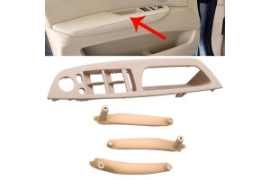 Σετ Εσωτερικών Χειρολαβών Πόρτας & Πάνελ Διακοπτών Παραθύρων Με Τρύπα Καθρέφτη Για Bmw X5 E70 07-13 / X6 E71 08-15 Μπεζ 4 Τεμάχια