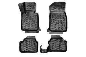 Πατάκια Σκαφάκια 3D Από Λάστιχο Tpe Για Βμw Series 1 E87/E88 2004-2012/ F20/F21 2011-19/F22/ F23 2013- Rizline 4 Τεμάχια Μαύρα