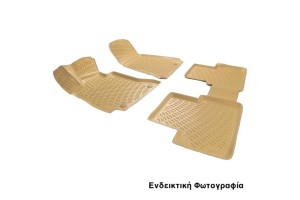 Πατάκια Σκαφάκια 3D Από Λάστιχο Tpe Για Βμw Series 5 G30 2017- Rizline 4 Τεμάχια Μπεζ