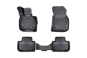 Πατάκια Σκαφάκια 3D Από Λάστιχο Tpe Για Bmw X4 G02 18+ Black Rizline 4Τεμάχια Μαύρα