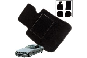 Πατάκια Αυτοκινήτου Μοκέτα Για Bmw 3 E36 90-99 Χωρίς Κέντημα Black 4 Τεμάχια