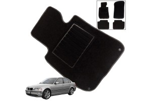Πατάκια Αυτοκινήτου Μοκέτα Για Bmw 3 E46 98-05 Χωρίς Κέντημα Black 4 Τεμάχια