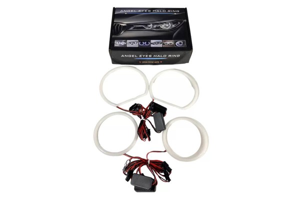 Angel Eyes Led Kit Για Bmw X3 E83 03-10 2x131mm & 2x106mm Λευκά Ματ 4 Τεμάχια