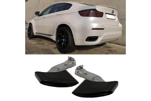 Μπούκες Εξάτμισης Μαύρες Για Bmw X6 E71 08-14 V8 Design 2 Τεμάχια