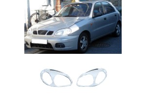 Μασκάκια Μπροστινών Φαναριών Χρωμίου Για Daewoo Lanos 02-08 2 Τεμάχια