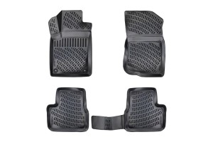 Πατάκια Σκαφάκια 3D Από Λάστιχο Tpe Για Citroen C3 2009-2016 Rizline 4 Τεμάχια Μαύρα