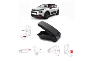 Κονσόλα Χειροφρένου Τεμπέλης Armster OE1 Με Usb Για Citroen C3 2017+ Χωρίς Εργοστασιακό Τεμπέλη Μαύρο Χρώμα