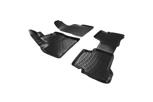 Πατάκια Σκαφάκια 3D Από Λάστιχο Tpe Για Peugeot Βipper/Fiat Fiorino/Citroen Νemo 2008- Rizline 4 Τεμάχια Μαύρα