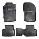 Πατάκια Σκαφάκια 3D Από Λάστιχο Tpe Για Citroen C4 Aircross 2012- / Mitsubishi Asx 2012-2016 Rizline 4 Τεμάχια Μαύρα