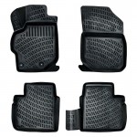 Πατάκια Σκαφάκια 3D Από Λάστιχο Tpe Για Peugeot 301 2012-/Citroen C-Εlysee 2012- Rizline 4 Τεμάχια Μαύρα