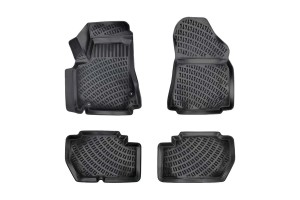 Πατάκια Σκαφάκια 3D Από Λάστιχο Tpe Για Peugeot Partner/Citroen Berlingo 2009- Rizline 4 Τεμάχια Μαύρα