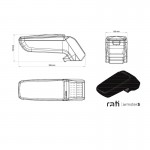 Κονσόλα Χειροφρένου Τεμπέλης Armster S Για Citroen C1 2014+ / Peugeot 108 2014+ / Toyota Aygo 2014+ Μαύρο Χρώμα