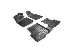 Πατάκια Σκαφάκια 3D Από Λάστιχο Tpe Για Dacia Sandero 1 2008-2012 Rizline 4 Τεμάχια Μαύρα