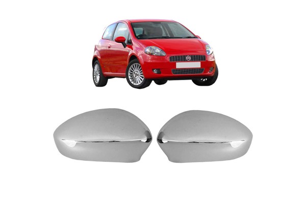 Καπάκια Καθρεφτών Χρωμίου Για Fiat Grande Punto 2005-2012 2 Τεμάχια