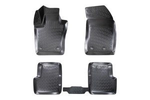 Πατάκια Σκαφάκια 3D Από Λάστιχο Tpe Για Fiat 500Χ /Jeep Renegate 2014- Rizline 4 Τεμάχια Μαύρα