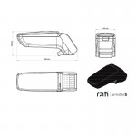 Κονσόλα Χειροφρένου Τεμπέλης Armster S Για Fiat Doblo 2010-2015 / Opel Combo 2012+ Επιβατικό Μαύρο Χρώμα