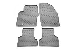 Πατάκια Σκαφάκια 3D Από Λάστιχο Για Ford Focus 2004-2011 "Star Diamond" 4 Τεμάχια Γκρι