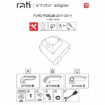 Βάση Τεμπέλη Ειδική Για Ford Focus Iii 11-14 (+Usb+Aux Extension Cable) Armster Rati 1 Τεμάχιο