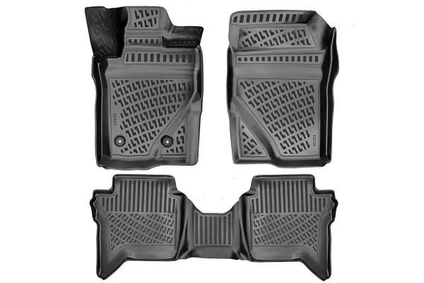 Πατάκια Σκαφάκια 3D Από Λάστιχο Tpe Για Ford Ranger & Raptor T9 2023+ , Vw Amarok 2023+ Rizline 4 Τεμάχια Μαύρα