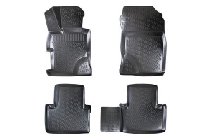 Πατάκια Σκαφάκια 3D Από Λάστιχο Tpe Για Honda Civic Sedan 2011-2016 Rizline 4 Τεμάχια Μαύρα