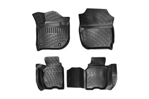 Πατάκια Σκαφάκια 3D Από Λάστιχο Tpe Για Honda Jazz 2013-2020/ Honda Fit 2013- Rizline 4 Τεμάχια Μαύρα