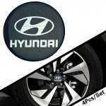 Αυτοκόλλητα Κέντρου Ζαντών Hyundai Από Σμάλτο 60mm Set 4 Τεμάχια