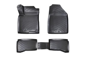 Πατάκια Σκαφάκια 3D Από Λάστιχο Tpe Για Hyundai Ioniq 16-21 Rizline 4 Τεμάχια Μαύρα