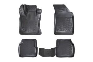 Πατάκια Σκαφάκια 3D Από Λάστιχο Tpe Για Jeep Compass 2017+ Rizline 4 Τεμάχια Μαύρα