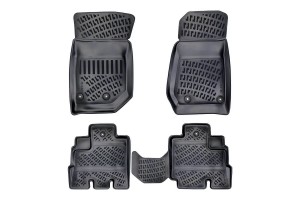 Πατάκια Σκαφάκια 3D Από Λάστιχο Tpe Για Jeep Wrangler (Unlimited) Jk 4 Πορτο 2006-2018 Rizline 4 Τεμάχια Μαύρα